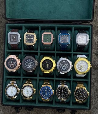 12 relojes de lujo - oro y plata