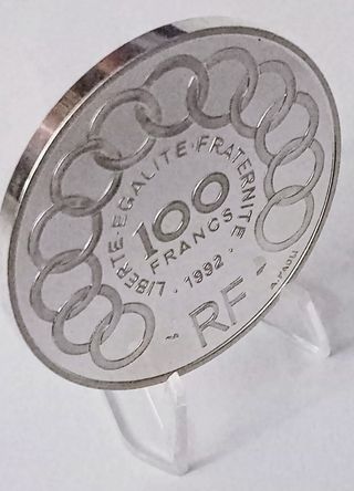 Moneda Francia 100 Francos/15 ecus, 1992 Proof