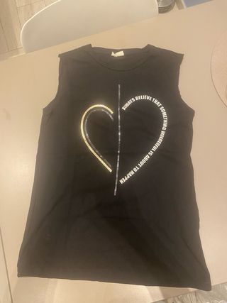 Top estivo nero - paillettes oro