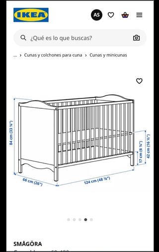 Cuna blanca Ikea - Bebé
Modelo SMAGORA