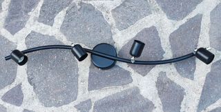 Lampadario a 4 faretti in metallo nero