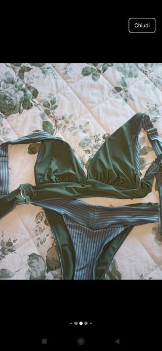 Bikini H&M verde a righe