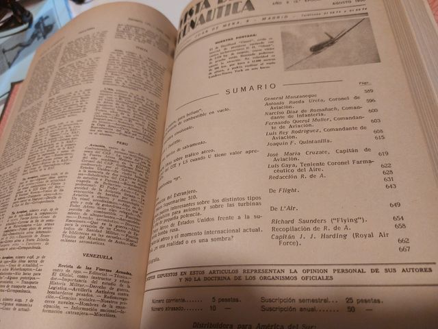 Revista de Aeronáutica 1950 historia  militar