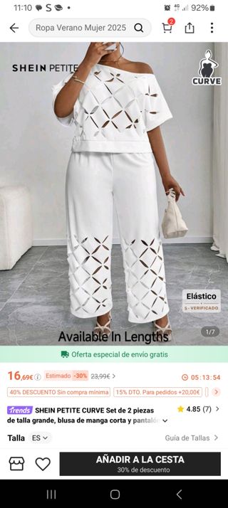 Conjunto SHEIN verano blanco