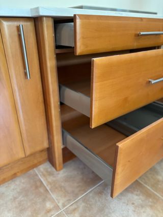Muebles cocina madera - blanco y marrón