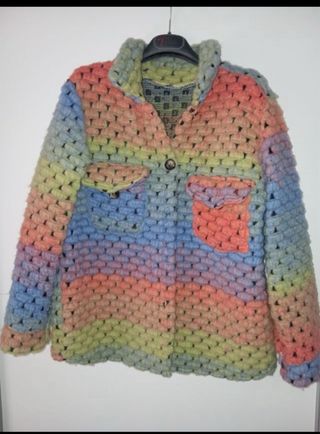 Chaqueta multicolor lana-poliéster