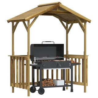 vidaXL Cobertizo de barbacoa madera pino