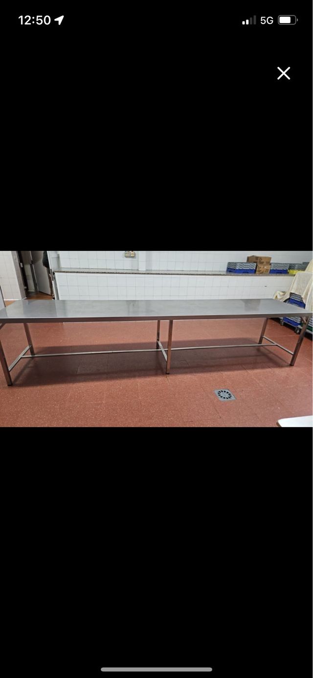 Mesa Acero Inoxidable 4 metros