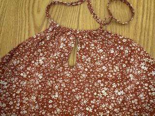 Top Mango marrón y blanco - XS/S