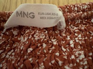 Top Mango marrón y blanco - XS/S