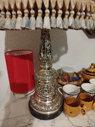 ⚜️LÁMPARA VINTAGE DE SOBREMESA CHAPADA EN PLATA⚜️