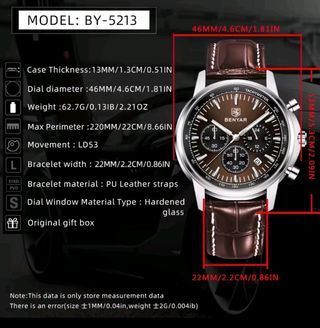 Reloj BENYAR marrón y plata