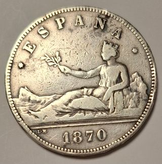 Moneda 5 Pesetas España 1870