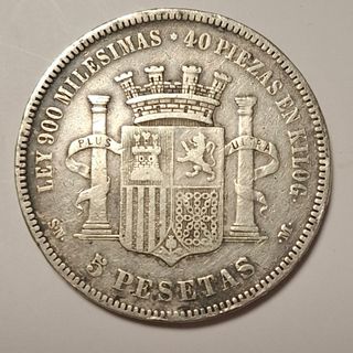 Moneda 5 Pesetas España 1870