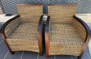 Sillones Ratán y Madera - 2 uds