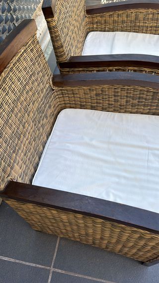Sillones Ratán y Madera - 2 uds