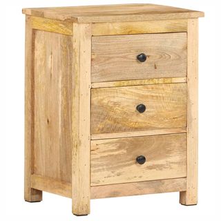 vidaXL Mesita de noche de madera maciza de mango