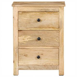 vidaXL Mesita de noche de madera maciza de mango