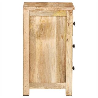vidaXL Mesita de noche de madera maciza de mango