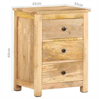 vidaXL Mesita de noche de madera maciza de mango