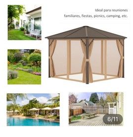 Pérgola aluminio Outsunny 3x3m