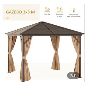 Pérgola aluminio Outsunny 3x3m
