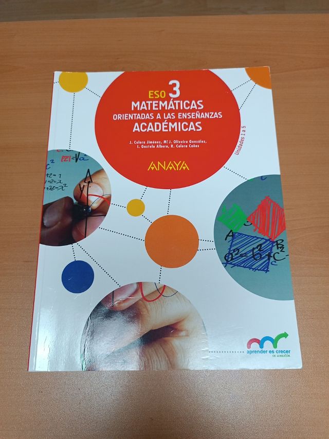 Libro de Matemáticas de tercero de la ESO.