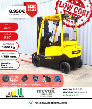 CARRETILLA ELEVADORA SEGUNDA MANO SEMINUEVA 1800KG