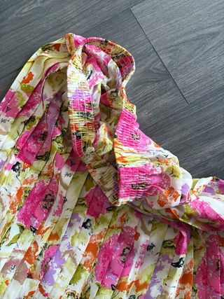 Falda plisada floral multicolor