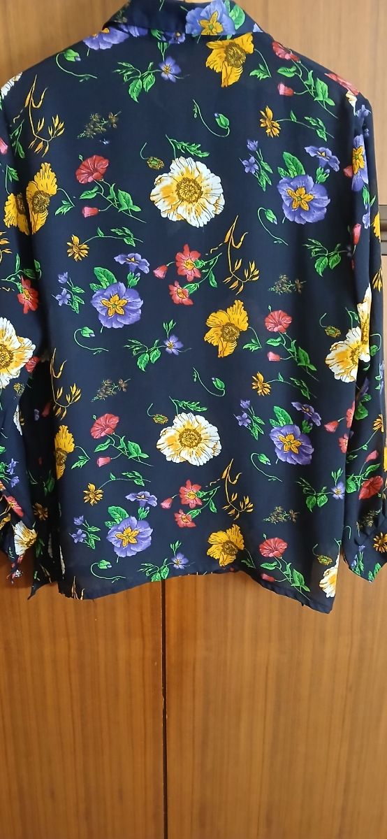 Camicia floreale donna blu