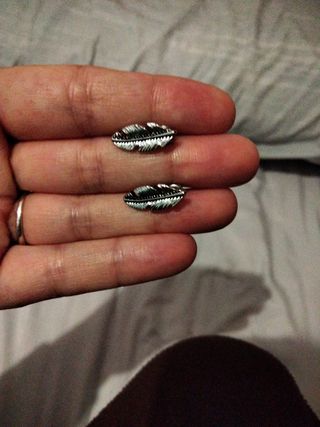 Pendientes plumas plata