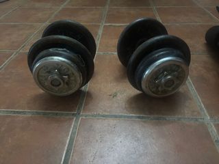 Máquina ejercicio multifuncional + pesas