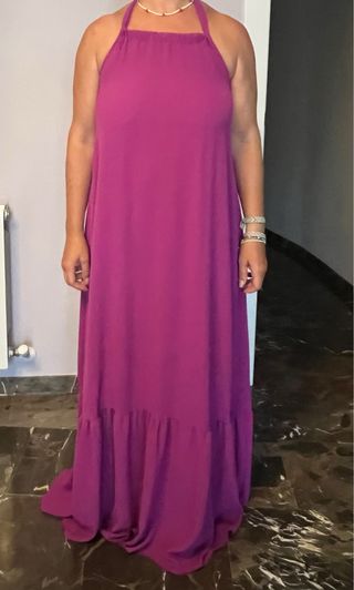 Vestido largo morado verano