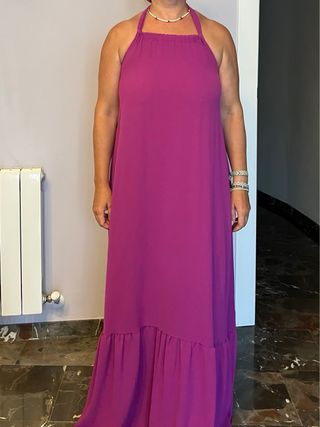 Vestido largo morado verano