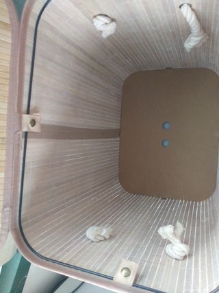 Cestino lavanderia bambù beige