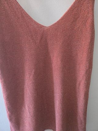 Top brillo rosa-marrón