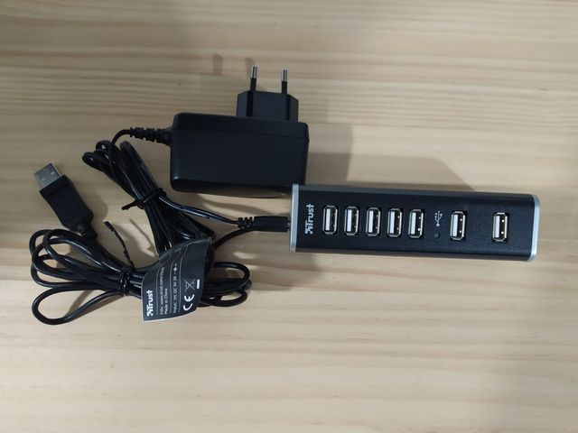 Hub USB 7 puertos Trust - Negro/Plata