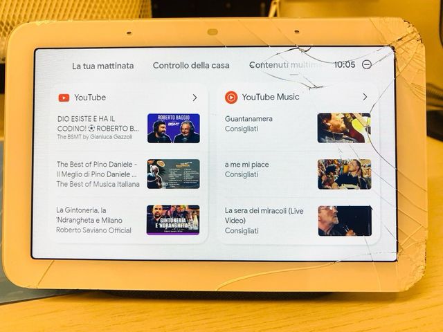 Google Nest Hub (1a gen) - Vetro rotto