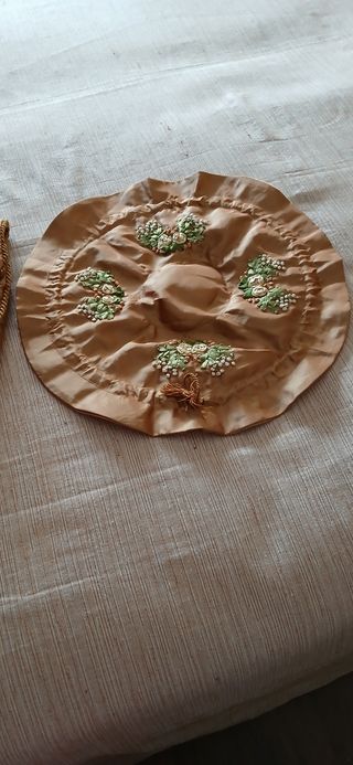 Borsa e Pochette in raso beige