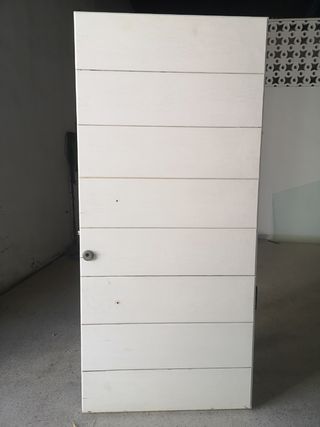 Puerta exterior roble maciza blanca