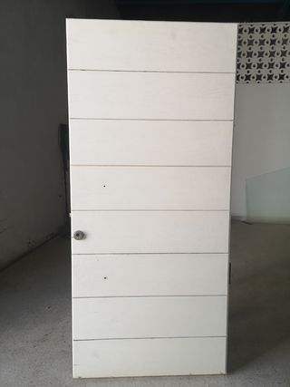 Puerta exterior roble maciza blanca