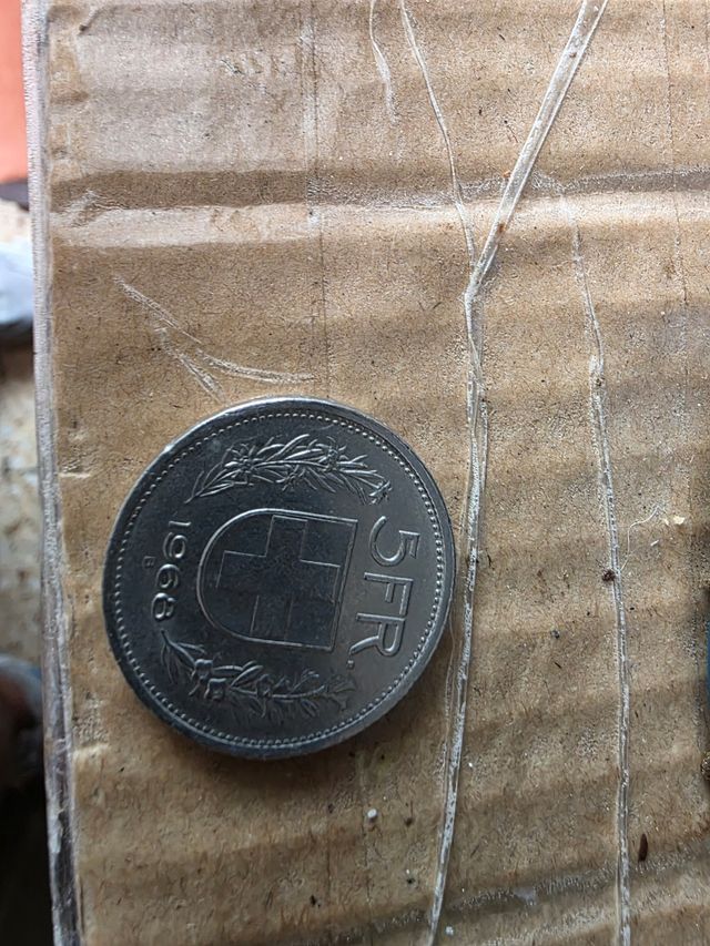 Moneda Suiza 5 Francos 1968