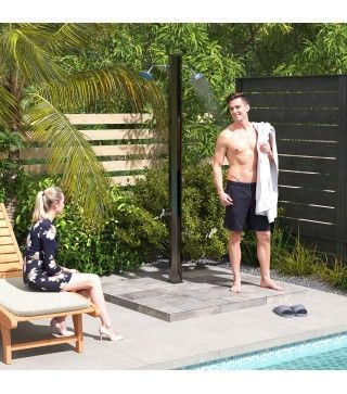 Ducha solar exterior: metal, negra