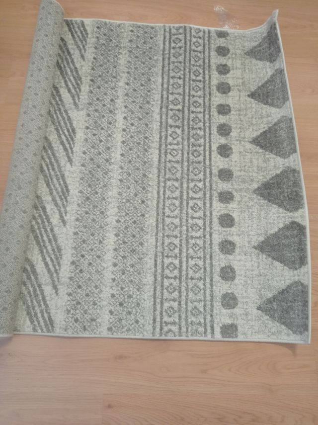 Alfombra moderna beige y gris
