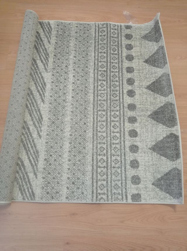 Alfombra moderna beige y gris