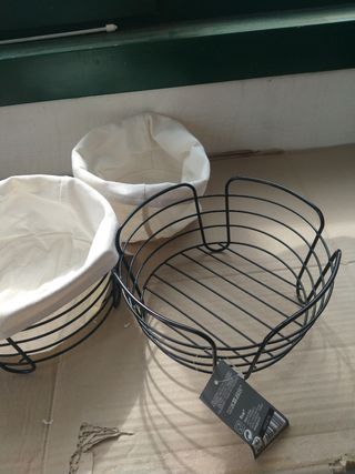 Cestini porta pane in metallo - 2pz cm 21x12
