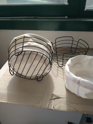 Cestini porta pane in metallo - 2pz cm 21x12
