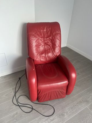 Sillón masaje piel sintética rojo