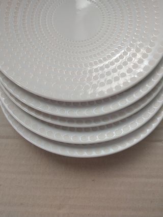 6 Piatti Dessert - Beige/Bianco