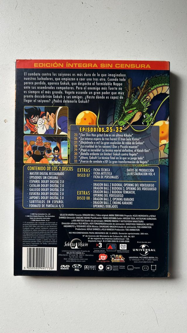 Dragon Ball Z DVD - Edicion Integra Sin Censura